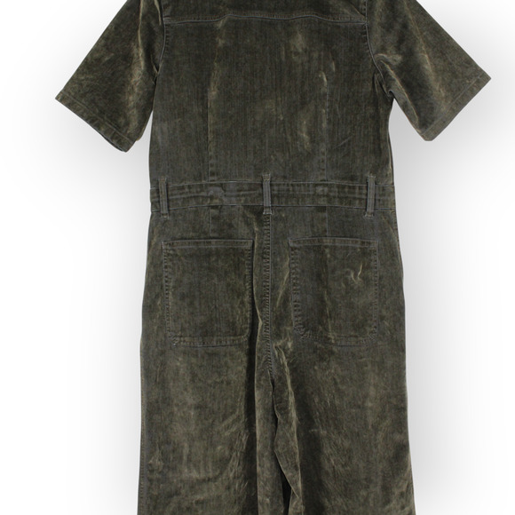 NEW 14 Universal Thread Jumpsuit Olive Zip Stretch Velvety Flocked Denim Stretch - Picture 5 of 16